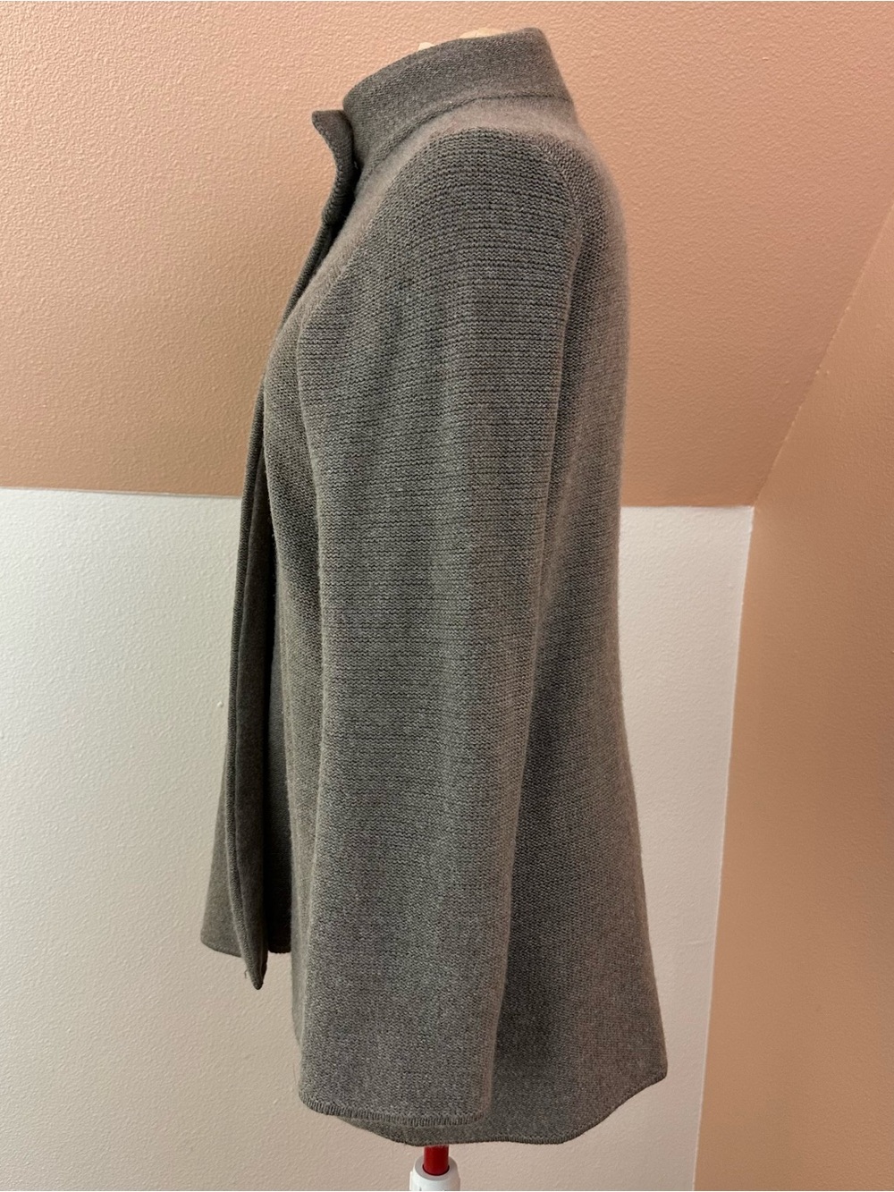 Nordstrom Collection 100% Cashmere Open Cardigan Jacket Size L One Button Preppy - Picture 7 of 16